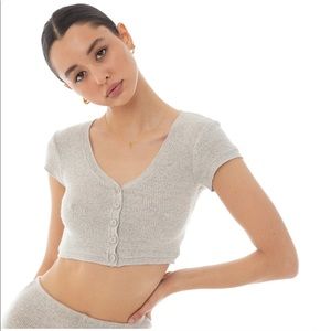 Are You Am I Dellal Top in Oatmeal in size S.